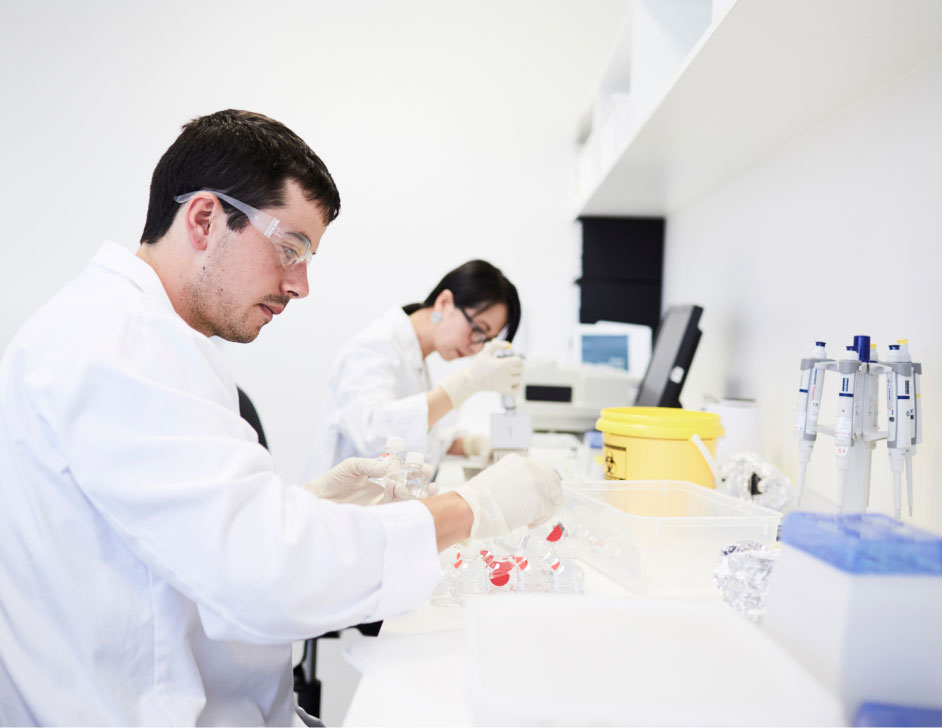 Scientists working in a lab